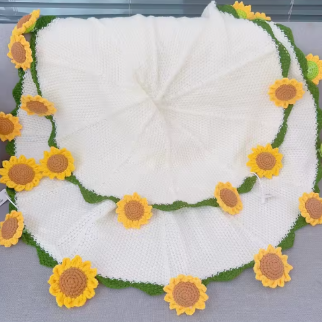 Manta floral eterna tejida a mano