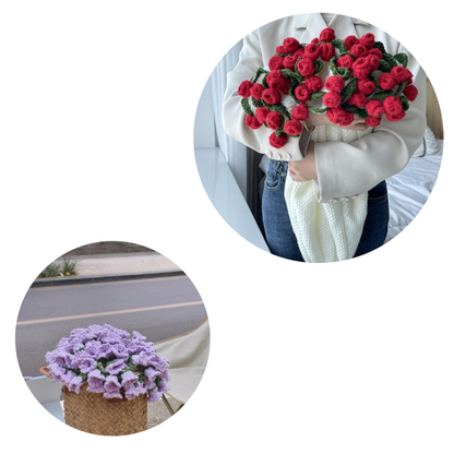 Manta floral eterna tejida a mano