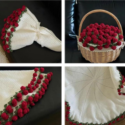 Manta floral eterna tejida a mano
